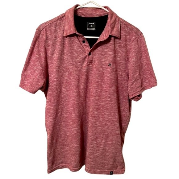 Hurley Other - Hurley Short Sleeve Polo T Shirt Red White Cotton Casual Medium Soft Collar Neck